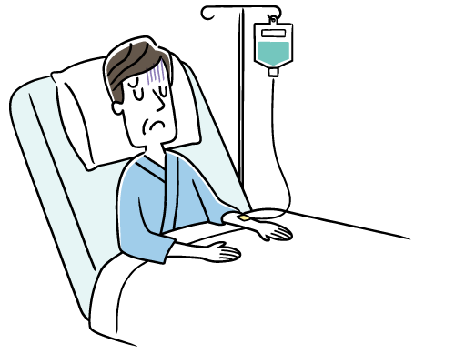 交通事故で入院のイラスト